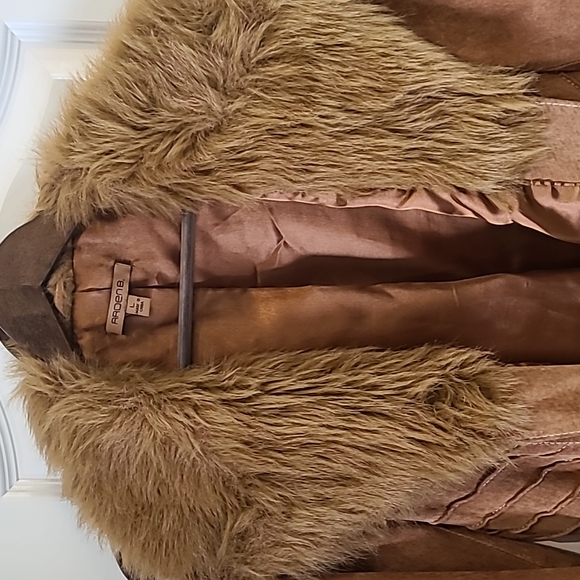 Leather jacket, faux fur, Arden B, Large - Picture 14 of 17